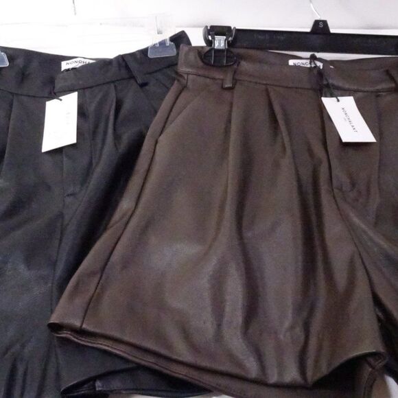 Nonchalant Label Shae Vegan Leather Shorts Brown Sz XS NWT 298 - Picture 9 of 14